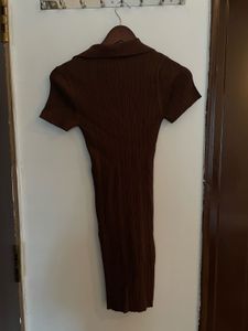 Forever 21 Brown Ribbed Mini Dress