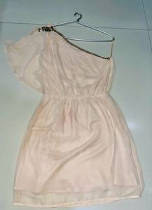 Designer peach One Shoulder Dress