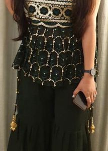Elegant Green Kurta Sharara Set