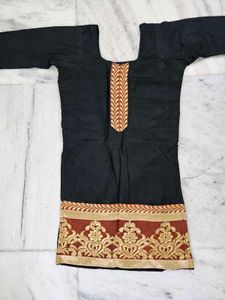 Black Kurti with Gold Embroidery