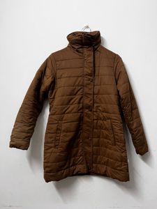 Brown Puffer Jacket With Belt
