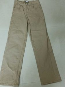 Khaki Wide Leg Trousers