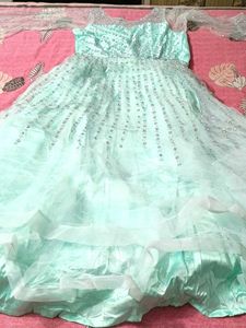 Gown Party Wear Parrot Green