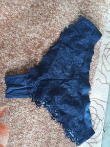 Navy Blue Silky Non Wired Lingerie Set🩵🩵