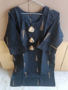 Black &amp; Gold Kurta-Sharara Set