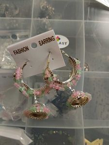 Green And Pink Combination Jhumka