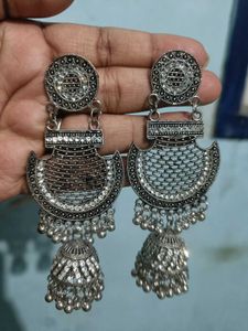 Silver Jhumka Earrings