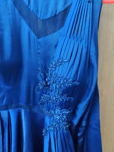 Elegant Navy Blue Padded Dress