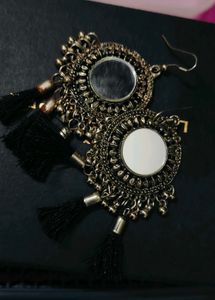 Boho Mirror Tassel Earrings