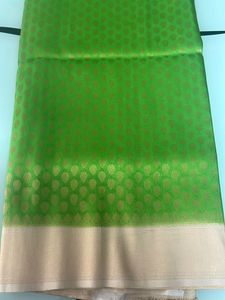 Parrot Green Cream Blouse
