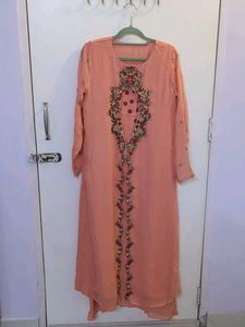 Pink Embellished Kurta (3piece)