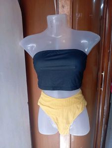 Shien Cute Black & Yellow Bikini Set
