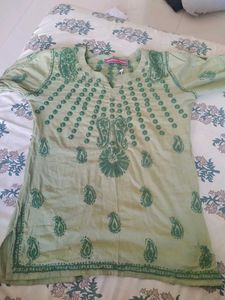 Green Embroidered Kurta