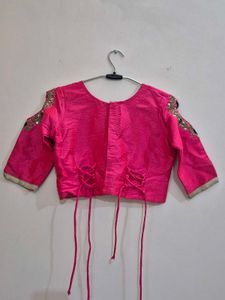 Navy Blue Lehenga with Pink Cutwork Blouse