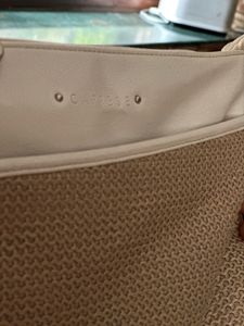 Caprese Cream &amp; Woven Crossbody Bag