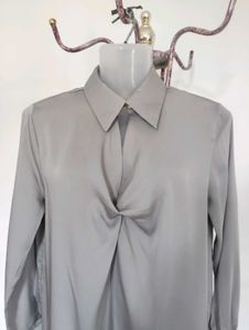Vintage Gray Silky Blouse