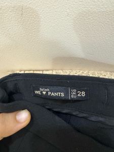 Splash Black Slim Fit Trousers