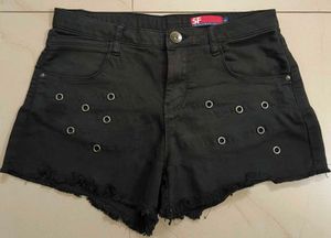 Imported Black Denim Hotpant
