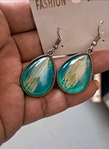 Green Readymade Saree Blouse with Earing