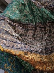 Royal Blue Silk &amp; Net Saree,Gold Pattern &amp;Sequnce