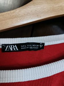 Zara Women Rib Contrast Binding RacerNeck Vest Top