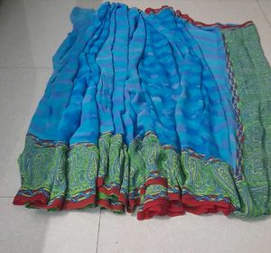 Blue & Green Saree