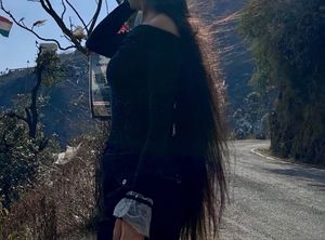 Black Shimmery One Shoulder Top