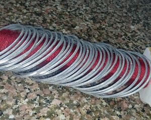 Silver Bangles - Set of 2 Stacks