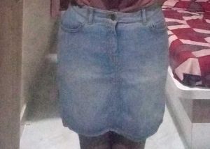 Denim Light Mini Skirt