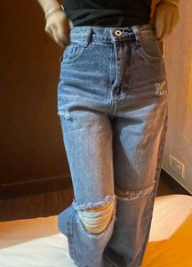 Distressed Wide Leg Jeans 1k