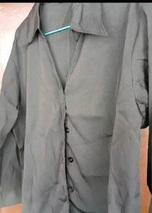 🌙Timeless Black Semi Full-Sleeve Polyester Top🌙