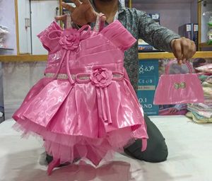Pink Party Dress & Bag Set