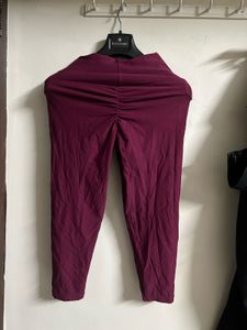 Burgundy Cropped Leggings