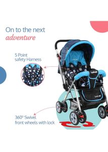 LuvLap Baby Stroller/Pram,5 point safety,360°wheel