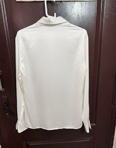 White Long Sleeve Satin Shirt
