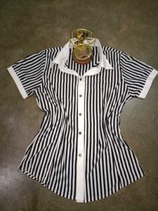 Black And White Striped Beautiful Shirt Top