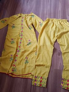 Beautiful Mustard Yellow Kurti set with Pant