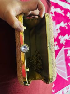Rust Color Shimmery Clutch