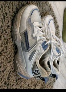 Stylish White &amp; Blue Sneakers