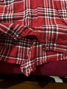 Unisex Baby Check Romper White And Red
