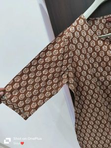 Brown Printed Kurta Set