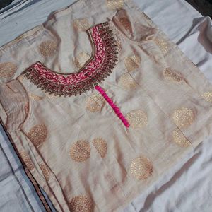 Elegant Cream & Gold Kurti