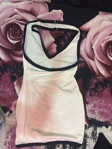 White Mini Halter Neck Dress