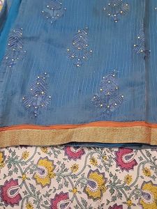 Elegant Blue doria silk Kurta