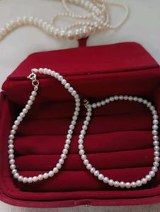 Real Pearl With Pure Silver Bracelet