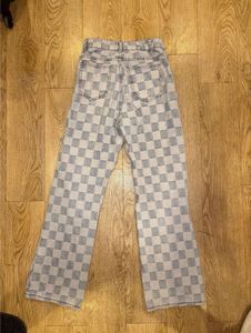 Checkerboard Print Jeans From URBANIC