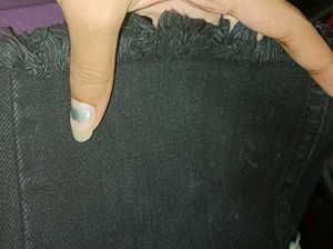 Black Raw Hem Jeans