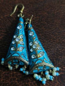 2 pairs Meenakari Statement Earrings