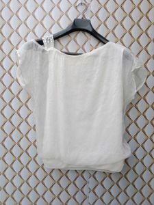 New With Tag White Beads Korean Pullover