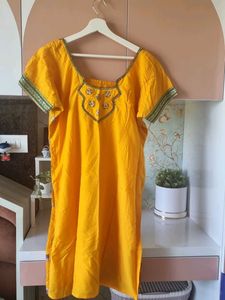 4XL Embroidery Beautiful Cotton Straight Kurti 😍